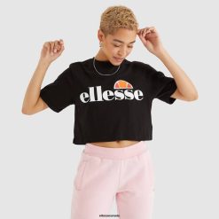 Ellesse Clothing Black Women Alberta Cropped T-Shirt D64X68
