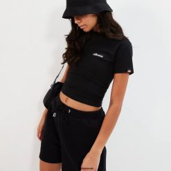 Ellesse Clothing Black Women Chelu Crop T-Shirt D64X85