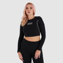 Ellesse Clothing Black Women Lucente Cropped T-Shirt D64X227