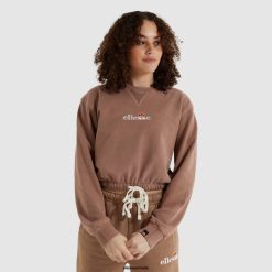 Ellesse Clothing Brown Women Popsy Cropped Sweatshirt D64X170