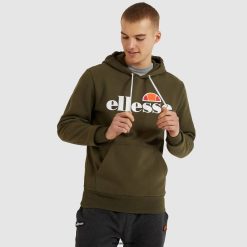 Ellesse Clothing Khaki Men SL Gottero OH Hoody D64X297