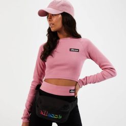 Ellesse Clothing Pink Women Linny Long Sleeve Crop T-shirt D64X91
