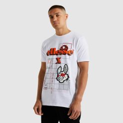 Ellesse Clothing White Men Misfits Cyber T-Shirt D64X480