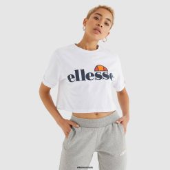 Ellesse Clothing White Women Alberta Cropped T-Shirt D64X67