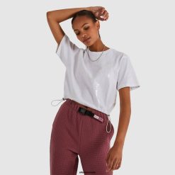 Ellesse Clothing White Women Almond Crop T-Shirt D64X209