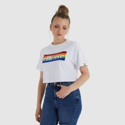 Ellesse Clothing White Women Unicorn Cropped T-Shirt D64X210